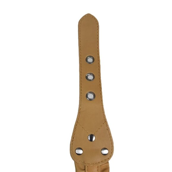 Coldwater Creek Leather Mustard Yellow Ruffle Belt XL Boho Festival Coquette - Picture 8 of 12